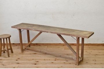 アンティーク家具　★古い木味のアンティーク作業台(テーブル)3