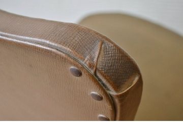アンティーク家具　和製アンティーク　古い木製のスライド式回転椅子