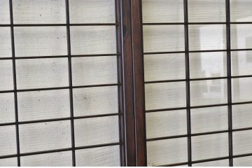 古民具　骨董　ガラス格子戸4枚セット(ガラス戸)