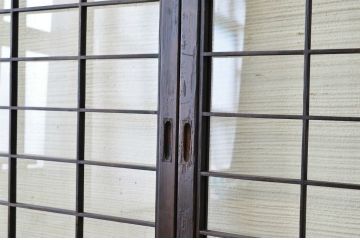 古民具　骨董　ガラス格子戸4枚セット(ガラス戸)