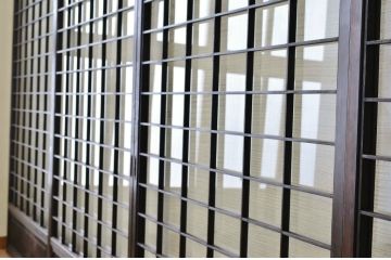 古民具　骨董　ガラス格子戸4枚セット(ガラス戸)