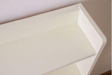 アンティーク家具　アンティーク　パタパタ扉付き!ナラ材製の気泡ガラス入りペイント本棚(マガジンラック)(2)