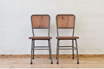 アンティーク家具　古い鉄脚のシンプルな椅子(イス)5