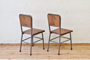 アンティーク家具　古い鉄脚のシンプルな椅子(イス)5
