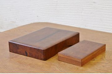 アンティーク雑貨　○明治〜大正　本桑時代硯箱など2点セット(文箱)