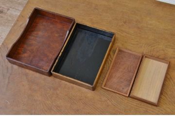 アンティーク雑貨　○明治〜大正　本桑時代硯箱など2点セット(文箱)