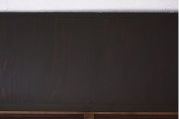 アンティーク家具　六尺　古民具・骨董　横桟ガラス引き戸の水屋箪笥ローボード(食器棚、収納棚、テレビ台、キャビネット)