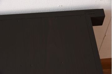 アンティーク家具　六尺　古民具・骨董　横桟ガラス引き戸の水屋箪笥ローボード(食器棚、収納棚、テレビ台、キャビネット)