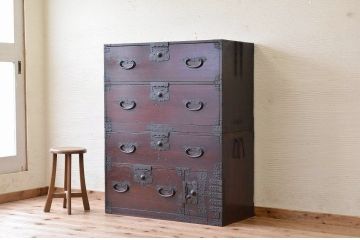 アンティーク家具　☆古民具　骨董　使い込まれた時代箪笥