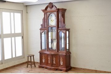 アンティーク雑貨　◆中古　最高級総花梨無垢材の螺鈿象嵌特大ホールクロック(カリン材)