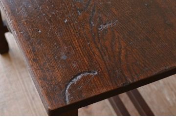 アンティーク家具　★古いナラ材の上質なアンティーク平机(テーブル)