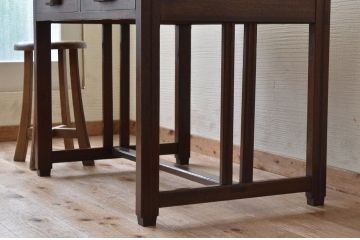 アンティーク家具　古い木のシンプルなアンティーク平机(テーブル)