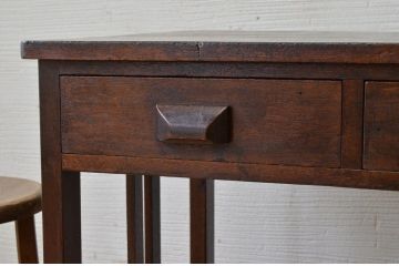 アンティーク家具　古い木のシンプルなアンティーク平机(テーブル)
