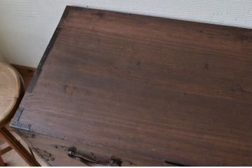 アンティーク家具　☆古民具　骨董　二段重ね観音開き時代箪笥
