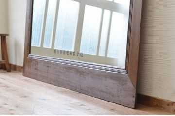 アンティーク雑貨　昭和レトロ　古い酒屋さんの大きなアンティークミラー(鏡)
