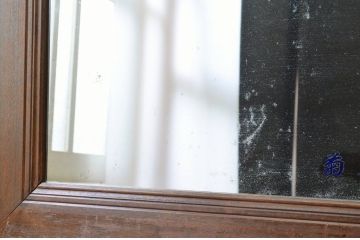 アンティーク雑貨　昭和レトロ　古い酒屋さんの大きなアンティークミラー(鏡)