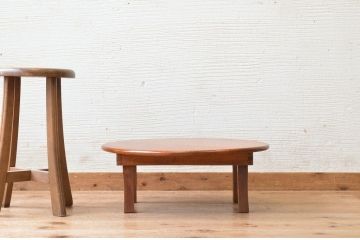 昭和レトロ　極上美品　小さな丸型アンティークちゃぶ台