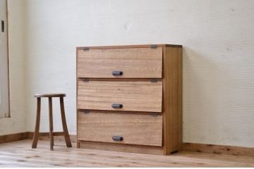 アンティーク家具　古材を使って製作したパタパタ収納棚2　(下駄箱)