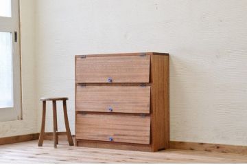 アンティーク家具　古材を使って製作したパタパタ収納棚3　(下駄箱)