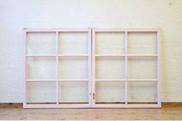 レトロ　ペイント引き戸2枚セット8(窓)