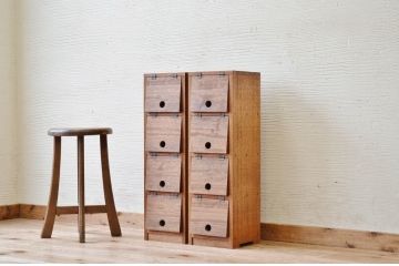 アンティーク家具　古材で製作したパタパタ収納棚2個セット