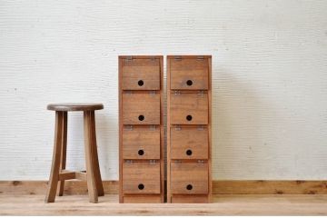 アンティーク家具　古材で製作したパタパタ収納棚2個セット