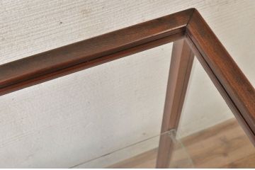 アンティーク家具　古い木の小振りなアンティークガラスケース(飾り棚)