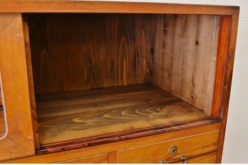 アンティーク家具　◇古民具　骨董　三段重ね前黒柿時代箪笥