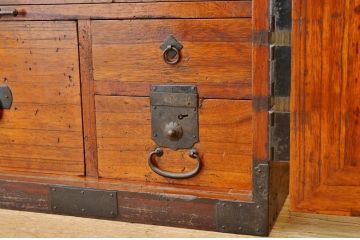 アンティーク家具　明治時代　観音開き時代箪笥ローチェスト(ローボード)
