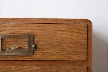 【O様ご成約済み・ご決済用】ネームプレート取っ手　ナラ材製のアンティーク小引き出し