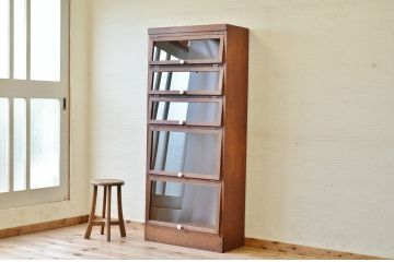 アンティーク家具　古材で作った縦型パタパタ収納棚(下駄箱)