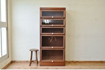 アンティーク家具　古材で作った縦型パタパタ収納棚(下駄箱)