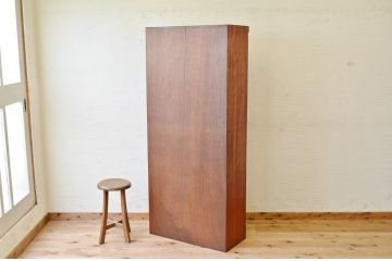 アンティーク家具　古材で作った縦型パタパタ収納棚(下駄箱)