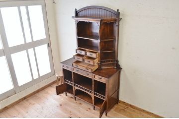 アンティーク家具　希少　明治後期〜大正時代　国産総栗造り　西洋風アンティークキャビネット