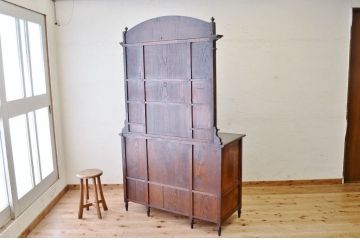 アンティーク家具　希少　明治後期〜大正時代　国産総栗造り　西洋風アンティークキャビネット