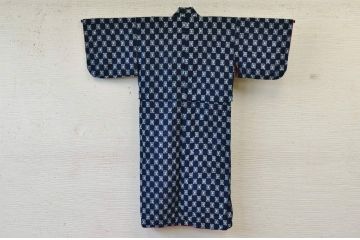 ○古い木綿着物5枚セット3　絣古布材料