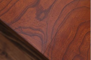 アンティーク家具　古い欅材　漆の綺麗な小さな鉄脚テーブル
