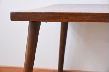 アンティーク家具　シンプルデザイン　天板欅材一枚板!おしゃれなサイドテーブル(カフェテーブル)