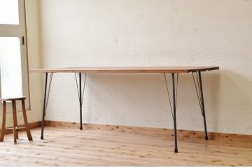 アンティーク家具　☆古い木の鉄脚アンティークテーブル(作業台、机)12