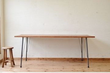 アンティーク家具　☆古い木の鉄脚アンティークテーブル(作業台、机)12