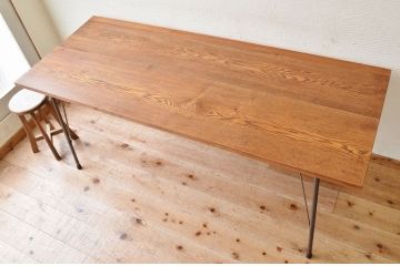 アンティーク家具　☆古い木の鉄脚アンティークテーブル(作業台、机)12