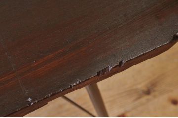 アンティーク家具　古い木の鉄脚アンティークテーブル(作業台、机)13