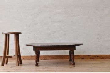 アンティーク家具　丸型アンティークちゃぶ台