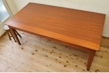 アンティーク家具　1950〜60年代古い学校の大きな作業台(ダイニングテーブル)4