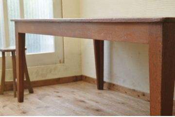 アンティーク家具　1950〜60年代古い学校の大きな作業台(ダイニングテーブル)4