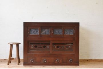 アンティーク家具　古民具　骨董　味の良い四尺水屋箪笥「角カット有」2(食器棚、収納棚)