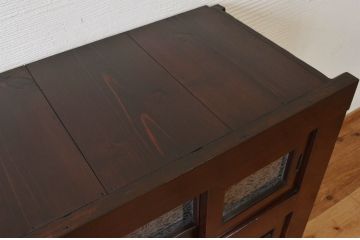 アンティーク家具　古民具　骨董　味の良い四尺水屋箪笥「角カット有」2(食器棚、収納棚)