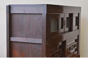 アンティーク家具　古民具　骨董　味の良い四尺水屋箪笥「角カット有」2(食器棚、収納棚)