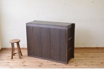 アンティーク家具　古民具　骨董　味の良い四尺水屋箪笥「角カット有」2(食器棚、収納棚)