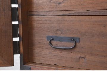 アンティーク家具　明治時代　観音開き二段重ね時代箪笥